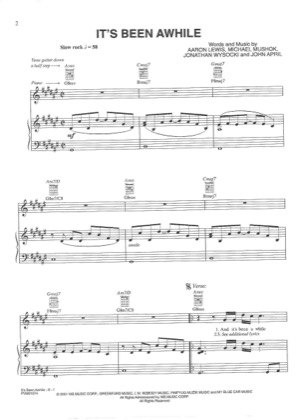 Thumbnail of first page of It's been while piano sheet music PDF by Staind.