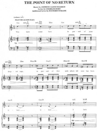 Thumbnail of first page of The Point of No Return piano sheet music PDF by The Phantom Of The Opera .