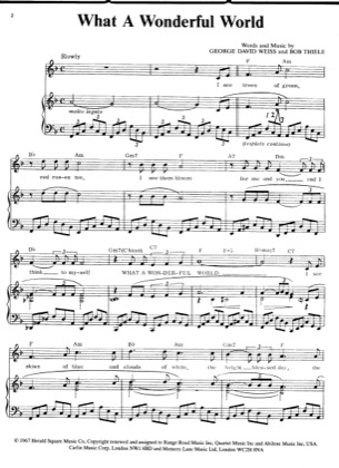 Thumbnail of first page of What A Wonderful World (2) piano sheet music PDF by Louis Armstrong.