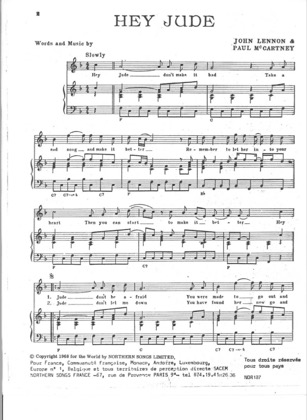 Suri Ciencias Sociales Miedo a morir Hey Jude (2) - The Beatles Free Piano Sheet Music PDF