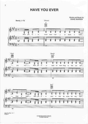 Thumbnail of first page of Have You Ever piano sheet music PDF by Brandy .