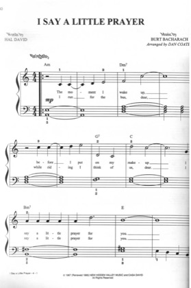 Thumbnail of first page of I say a little prayer piano sheet music PDF by Diana King.