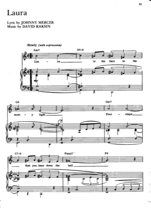Thumbnail of first page of Laura piano sheet music PDF by David Raksin.