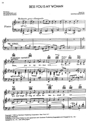 Thumbnail of first page of Bess You Is My Woman piano sheet music PDF by George Gershwin.