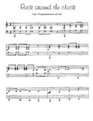 Thumbnail of first page of Rock around the clock piano sheet music PDF by Bill Haley.
