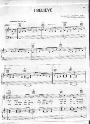 Thumbnail of first page of I Believe piano sheet music PDF by Union Souls.