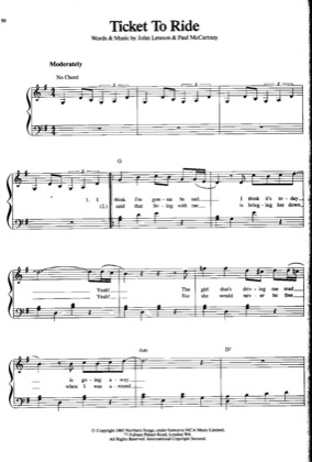 Thumbnail of first page of Ticket To Ride piano sheet music PDF by The Beatles .