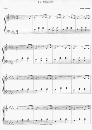 Thumbnail of first page of Le Moulin piano sheet music PDF by Yann Tiersen.