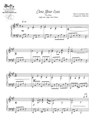 Thumbnail of first page of Close your eyes piano sheet music PDF by Buffy the Vampire.