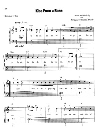 Thumbnail of first page of Kiss From A Rose (2) piano sheet music PDF by Seal.