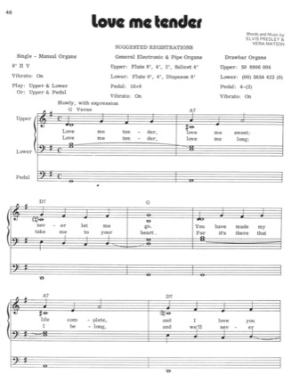 Thumbnail of first page of Love Me Tender (2) piano sheet music PDF by Elvis Presley.