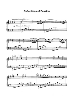 Thumbnail of first page of Reflections of Passion piano sheet music PDF by Yanni.