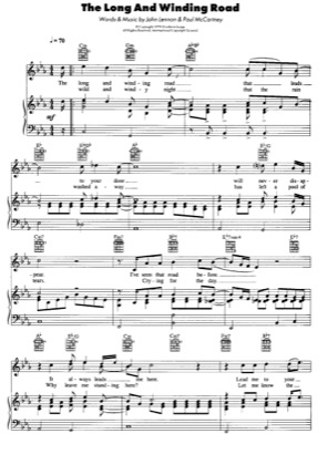 Thumbnail of first page of The Long and Winding Road piano sheet music PDF by The Beatles.