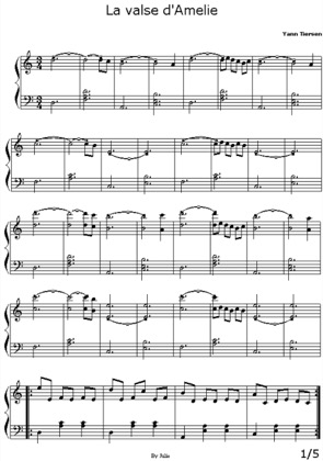 La Valse D Amelie Yann Tiersen Free Piano Sheet Music Pdf Music from the movie un fabuleux destin d'amelie poulain. la valse d amelie yann tiersen free