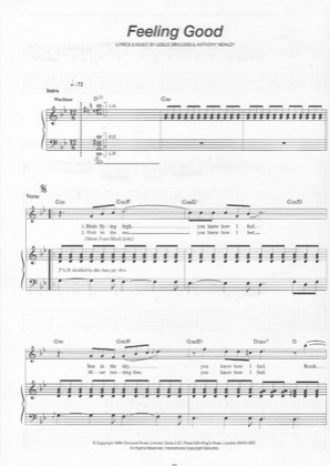 Thumbnail of first page of Feeling Good (2) piano sheet music PDF by Muse.