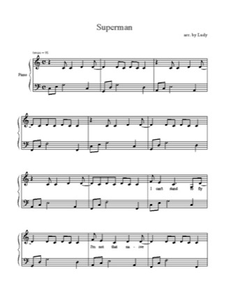 Thumbnail of first page of Superman (2) piano sheet music PDF by Five for Fighting.