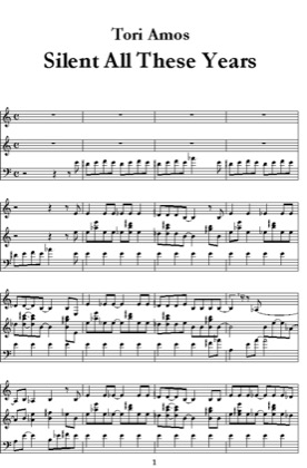Thumbnail of first page of Silent all these years piano sheet music PDF by Tori Amos.