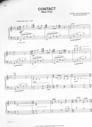 Thumbnail of first page of Contact Main Theme piano sheet music PDF by Contact.