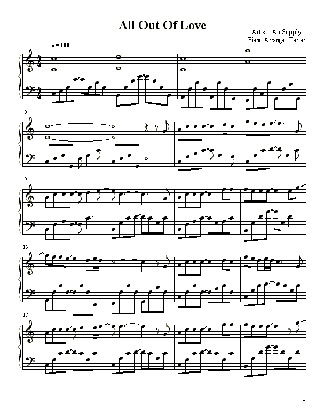 Thumbnail of first page of All Out Of Love piano sheet music PDF by Air Supply.