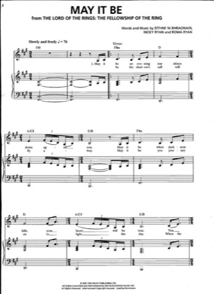 Thumbnail of first page of May It Be piano sheet music PDF by Enya.