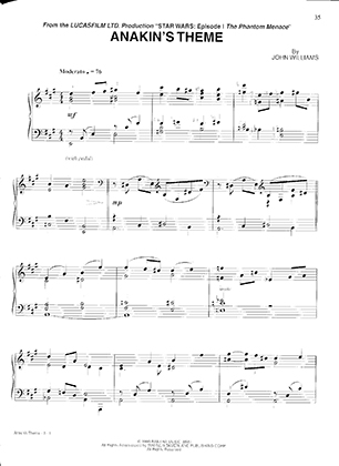 Thumbnail of first page of Anakin Theme piano sheet music PDF by Star Wars.