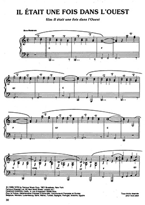 Thumbnail of first page of Once Uppon A Time In The West piano sheet music PDF by Ennio Morriconi.