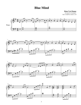 Thumbnail of first page of Blue Mind piano sheet music PDF by Hana Yori Dango.