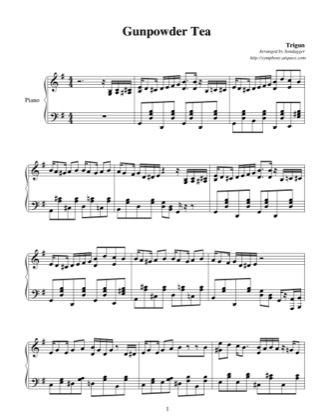 Thumbnail of first page of Gunpowder Tea piano sheet music PDF by Trigun.