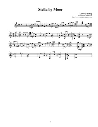Thumbnail of first page of Stella by Moor piano sheet music PDF by Cowboy Bebop.