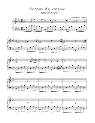 Thumbnail of first page of The Story of a Lost Love piano sheet music PDF by The Battle of Olympus.