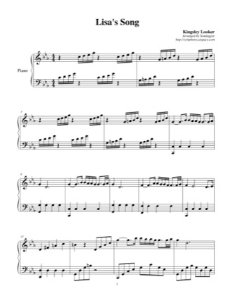 Thumbnail of first page of Lisa's Song piano sheet music PDF by Kingsley Looker.