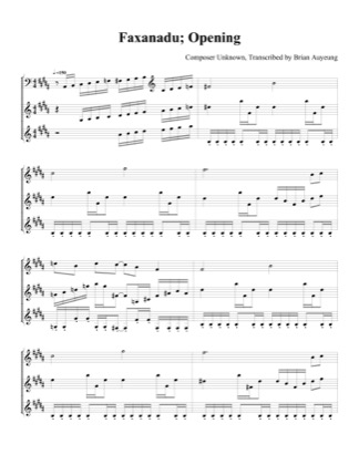 Thumbnail of first page of Opening Theme piano sheet music PDF by Faxanadu.