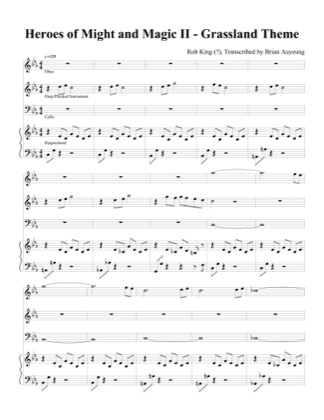 Thumbnail of first page of Grassland Theme piano sheet music PDF by Heroes of Might and Magic.