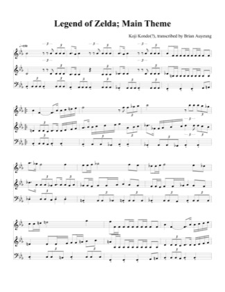 Thumbnail of first page of Main Theme piano sheet music PDF by The Legend of Zelda.