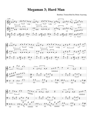 Thumbnail of first page of Hard Man piano sheet music PDF by Megaman 3.