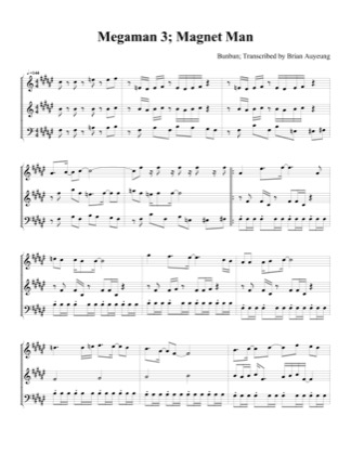 Thumbnail of first page of Magnet Man piano sheet music PDF by Megaman 3.