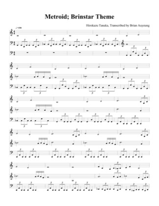Thumbnail of first page of Brinstar Theme piano sheet music PDF by Metroid.