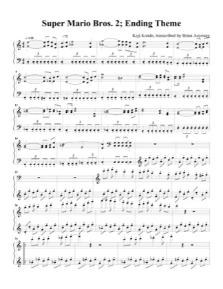 Thumbnail of first page of End Theme piano sheet music PDF by Super Mario Bros 2.