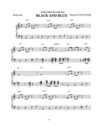 Thumbnail of first page of Black and Blue (What did I do to be so) piano sheet music PDF by Fats Waller.