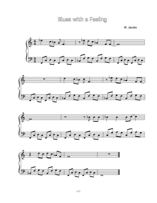 Thumbnail of first page of Blues With A Feeling (Easy) piano sheet music PDF by Walter Jacobs (Little Walter).