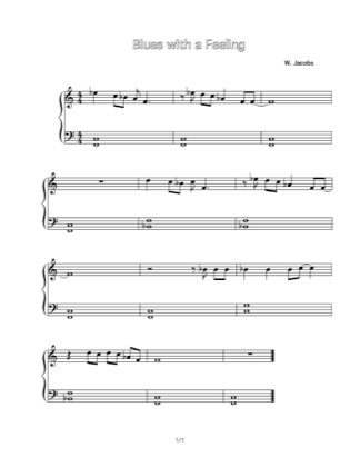 Thumbnail of first page of Blues With A Feeling piano sheet music PDF by Walter Jacobs (Little Walter).