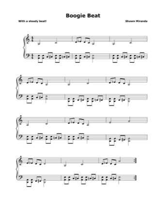 Thumbnail of first page of Boogie Beat piano sheet music PDF by Shawn Miranda.
