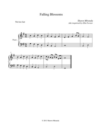 Thumbnail of first page of Falling Blossoms piano sheet music PDF by Shawn Miranda.