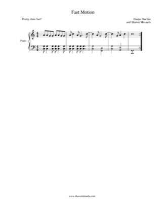 Thumbnail of first page of Fast Motion piano sheet music PDF by Hadas Duchin.
