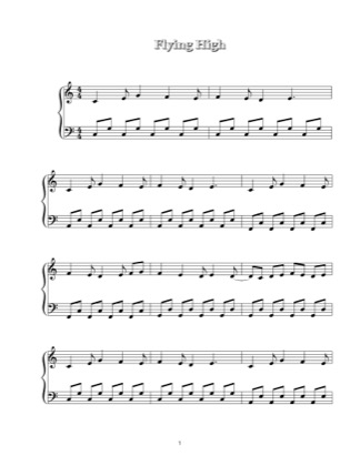 Thumbnail of first page of Flying High piano sheet music PDF by Shawn Miranda.
