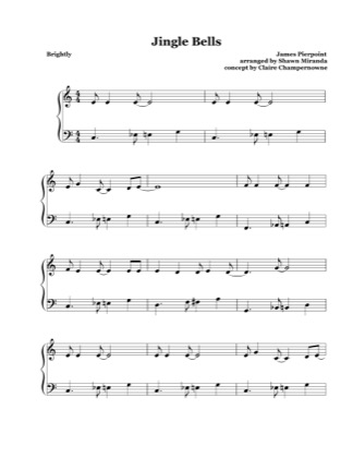 Thumbnail of first page of Jazzy Bells piano sheet music PDF by James Pierpoint.
