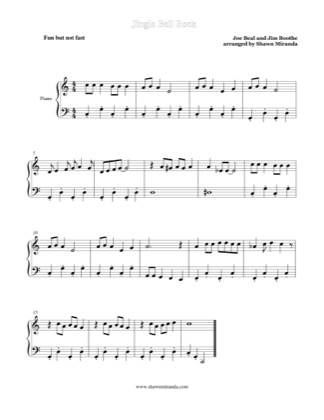 Thumbnail of first page of Jingle Bell Rock (easy) (2) piano sheet music PDF by Joe Beal and Jim Boothe.
