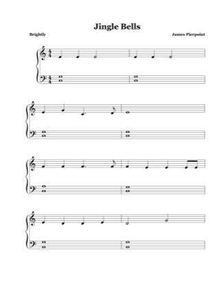 Thumbnail of first page of Jingle Bells (easy) (2) piano sheet music PDF by James Pierpoint.