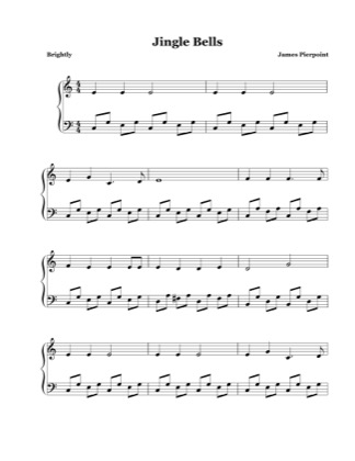 Thumbnail of first page of Jingle Bells (2) piano sheet music PDF by James Pierpoint.