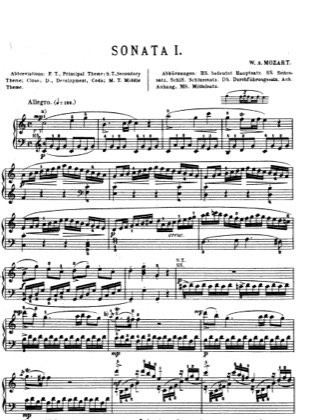 Thumbnail of first page of Sonata in C, 1st movement piano sheet music PDF by Wolfgang Amadeus Mozart.